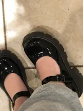 Zapatos de tacón alto de charol para Mujer, calzado de plataforma, de punta redonda, color negro, zapatos Mary Jane, novedad de 2020