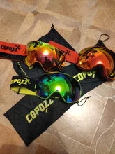 COPOZZ-Gafas de esquí de doble capa para hombre y mujer, máscara de esquí grande antiniebla, UV400, gafas de Snowboard, GOG-201 Pro