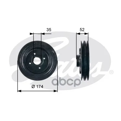 Шкив Коленвала Mitsubishi L200/Pajero 2.5d/Td 96 Gates арт. TVD1124