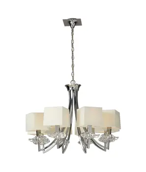 

Pendant lamp cream and Chrome 8 lights AKIRA