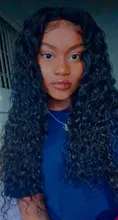 RuiYu 180 densidad 250 rizado de la onda de agua pelo peluca del pelo humano transparente de la onda de agua peluca con malla frontal T parte brasileño mojado y ondulado peluca