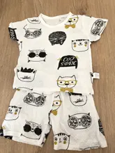Pijama de algodón para niños y niñas pequeños, ropa de dormir infantil de manga corta de verano, de dibujos animados, de diferentes tamaños y estilos