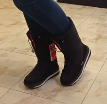 Botas de nieve para mujer, botines gruesos de felpa, impermeables, antideslizantes, hasta el muslo, a la moda, cálidos, 2021