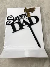 Cake-Decorations Topper Birthday Cupcake Daddy Happy-Fathers Acrylic Party Best Super-Dad