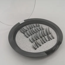 Pestañas postizas 3D magnéticas, 4 Uds., 5 imanes, hechas a mano, Naturel Mink Faux Cils magnétiques con pinzas