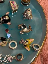 Plata de Ley 925 de un perro historia caniche Cachorro Bulldog Francés perlas encanto Fit BISAER encantos de plata 925 Pulsera Original