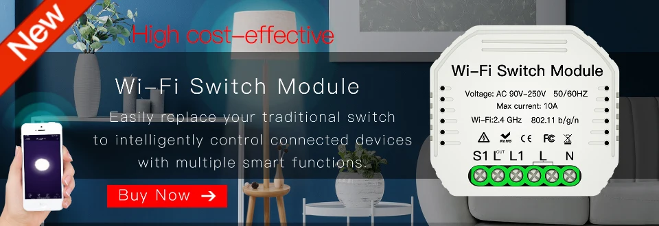 Wifi умный светильник-переключатель Diy выключатель модуль Smart Life/приложение Tuya дистанционное управление, работает с Alexa Echo Google Home 1/2 способ