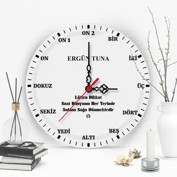 

Personalized Sözel Design Wooden Wall Clock (30 cm.)-2