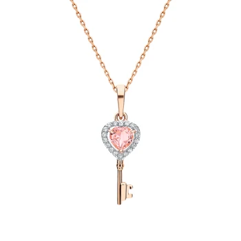 

Gold pendant with morganites and cubic zirconia sunlight sample 585
