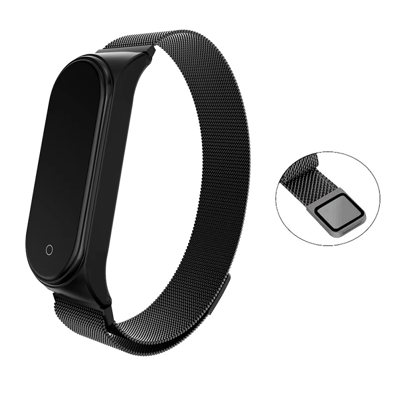 For XIAOMI MI BAND 3 4 Magnetic Metal Stainless Steel Strap Wrist Smart Bracelet Fashion Magnet Wristband New Band3 Band4 Miband
