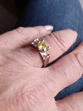 Tamaño 6-10 una vez sobre un anillo de tiempo la nieve blanco minimalista verde Chapado en cristales anillo de compromiso para las mujeres