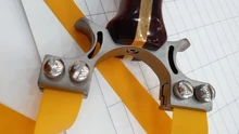 Tirachinas de caza profesional, Catapulta de acero inoxidable + mango de madera con banda de goma, equipo de caza para tiro al aire libre