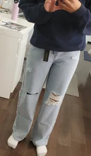 Pantalones vaqueros de talla grande para mujer, Jeans para novio, y2k, de cintura alta, rasgados para mamá, 2021