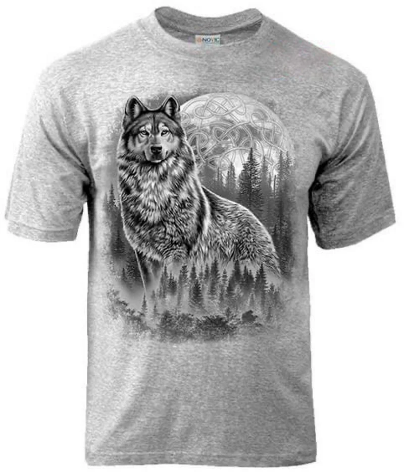 T shirt for men Gray Wolf, T shirt with print, T shirt with a wolfT