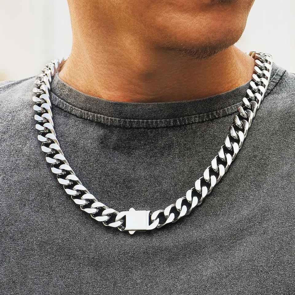 MagEnergy Catena Cubana In Rame Per Uomo E Donna - Stile Hip Hop Miami - Larghezza 9 Mm, Lunghezza 45,7 Cm - Regalo In Scatola