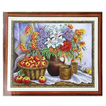 

B1248 set for embroidery with beads 'паутинка' 'apples and garden book', 36*28 cm