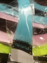 Lupu-extensiones de cabello sintético para mujer, extensiones largas y rectas de color arcoíris, resistentes al calor