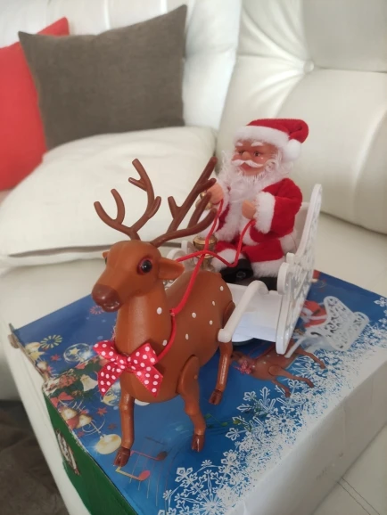 Christmas Riding Deer Santa Claus Children Gifts Decoration photo review