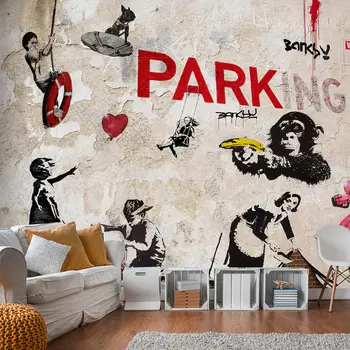 

Wall mural- [Banksy] Graffiti Collage - 200x140 cm