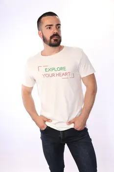 

Angemiel Wear Heart Keşfet Cotton White Men 'S T-Shirt