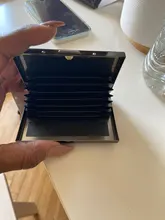 Tarjetero de acero inoxidable para tarjetas de identificación y crédito, bolsa de negocios, almacenamiento, Clip de Metal, Color sólido, regalo de negocios