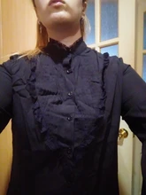 Tunic Tops Shirt Vonda White Blouses Long-Bell-Sleeve Vintage 5XL Blusas Work Sexy Casual