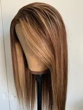Peluca de cabello humano brasileño con malla Frontal para mujer, postizo de encaje Frontal con degradado 13x4, predesplumada con encaje Frontal, pelo de bebé