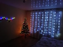 LED Garland Curtain Battery Fairy-Lights Window The on USB Christmas 3MX3M