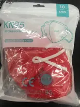 Mascarilla Facial protectora KN95 FFP2, máscara reutilizable de 5 capas, Color rojo, 5-100 Uds.