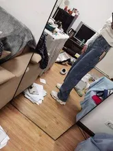 Pantalones vaqueros de cintura alta para mujer, Jeans holgados de gran tamaño para mamá, ropa de calle, vaqueros de pierna recta para mujer