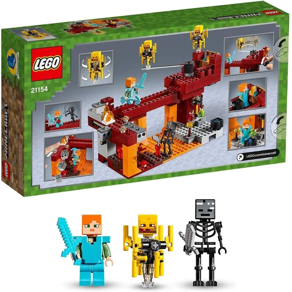 Lego Minecraft, Lego 21154 the Blaze Bridge, 372 lego pieces, Minecraft toys, construction, minecraft, toy kids Lego Minecraft, Lego 21154 the Blaze Bridge, 372 lego pieces, Minecraft toys, construction, minecraft, toy kids