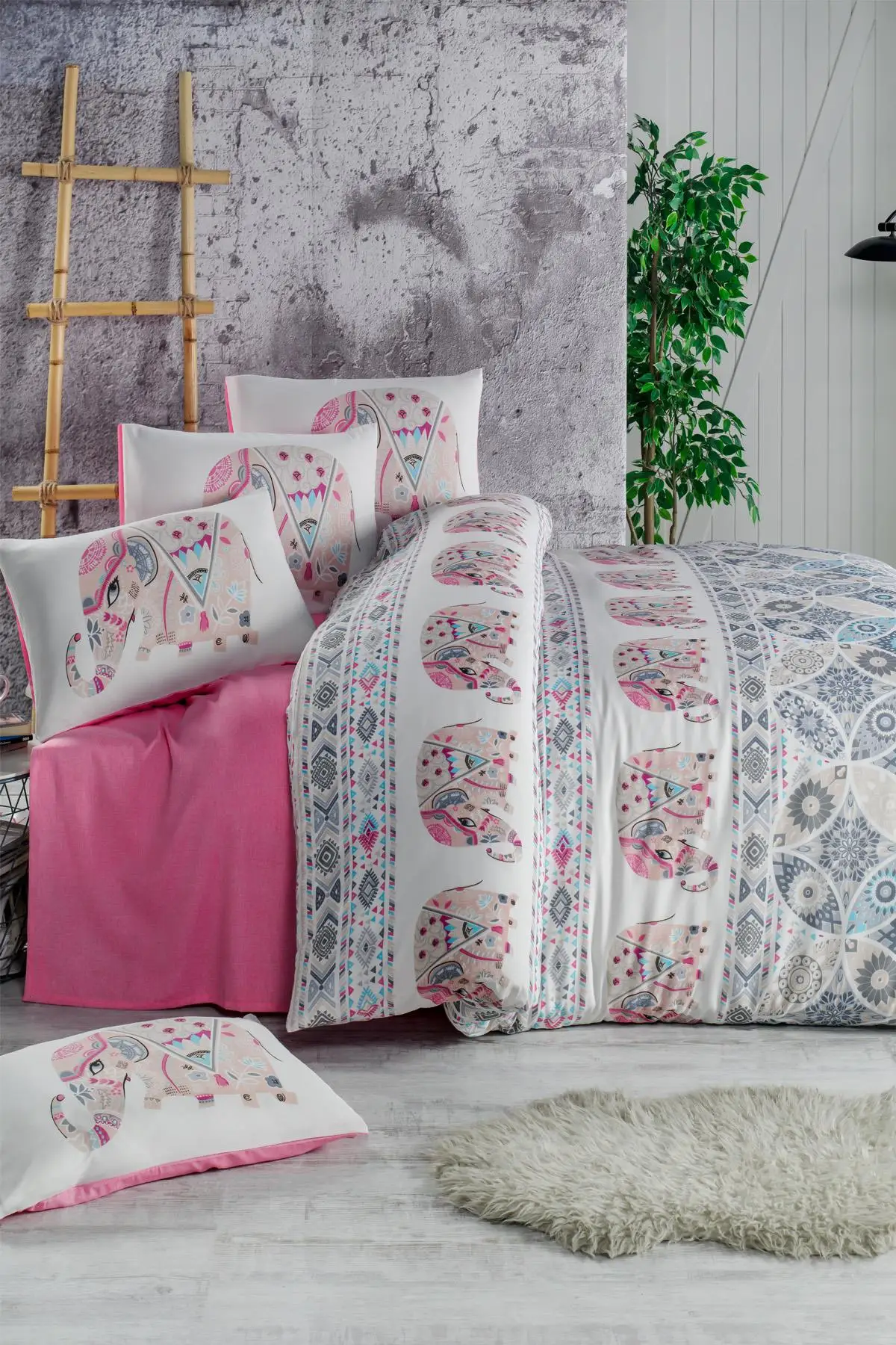 

Lady Fashion Elephant Double Personality Duvet cover set