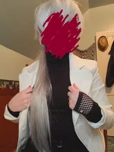 Soowee-extensiones de pelo sintético con pinza para mujer, accesorios para el cabello de una pieza, negro a gris, degradado, postizo de Clip