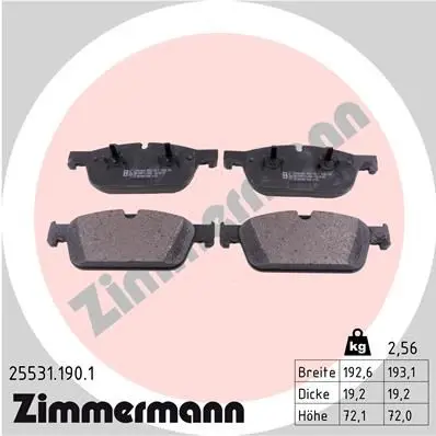 Колодки тоPмозные дисковые комплект ZIMMERMANN 255311901