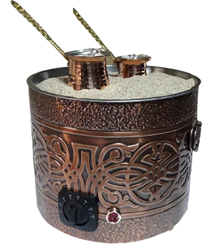

Turkish Sand Coffee Machine Copper Electric Turkish Coffee Machine Coffee Sand Copper Pot 220V, Included Sand + 2x Copper Pot