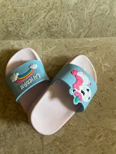Suihyung-Zapatillas de unicornio arcoíris para niños y niñas, zapatos de playa para niños, pantuflas suaves para interiores