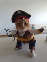 Funny Cat Costumes Pirate Suit Cat Clothes Kitty Kitten Corsair Halloween Costume Puppy