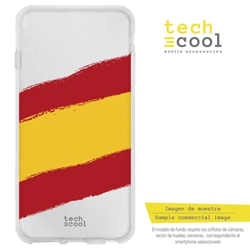 

FunnyTech®Stand case for Xiaomi Mi A2 Silicone L Spain Flag Clear