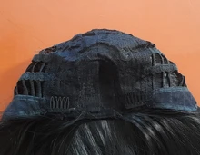 NNZES-peluca recta con corte Bob para mujeres negras, pelo sintético, parte media, resistente al calor, pelo Natural, 14 pulgadas