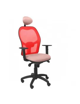 

CHAIR WITH BACKREST MESH NETWORK FABRIC BALI PALE PINK COLOR, WITH HEADBOARD