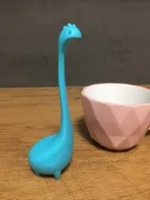 Infusor de té con mango de silicona, colador de té suelto, Té suelto, dinosaurio, infusores de té de hojas con mango largo, Silicona