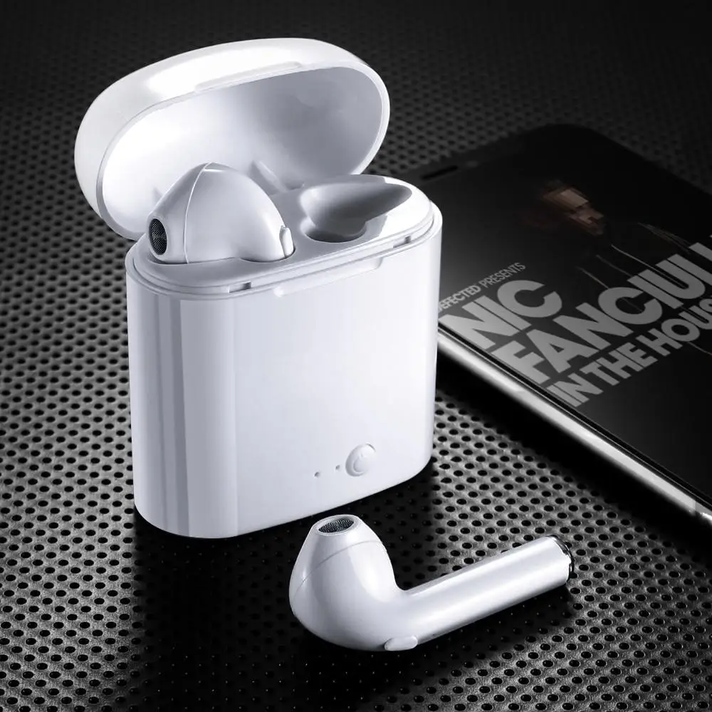 Wireless headset TWS i7s bluetooth 5 0 with wireless charging box and dual connection Android iPhone control playback