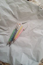 Uds 2 pincel delineador de manicura de Gel de uñas arte pintura plumas polaco que salpican lápiz cepillo para manicura uñas encantos herramienta de belleza