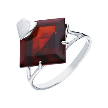 

Silver ring with Garnet sunlight sample 925