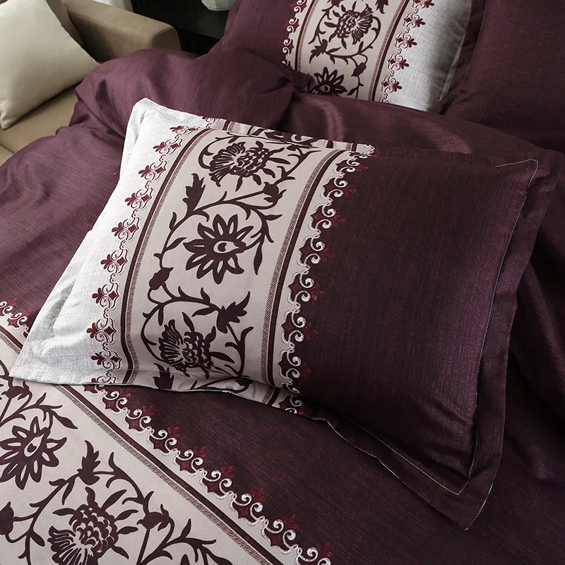 Simple Luxury King Size Bedding Set Floral Printed Duvet Cover Sets Bed Linen Quilt Covers Single Q