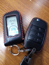 Funda de cuero Real para llave de coche Starline, llavero para mando a distancia LCD, protector de piel, para modelos A93, A63, A36, A39, A66, A96