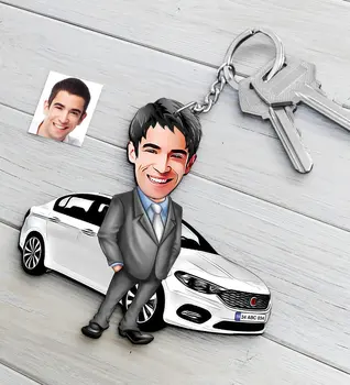 

Personalized Mr FIAT Egea Figured Platter Wooden Cartoon Anahtarlık-1