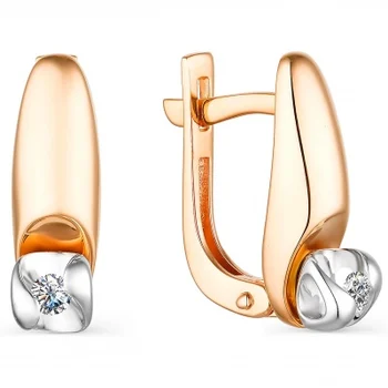 

Alcor earrings with 2 diamonds in red gold