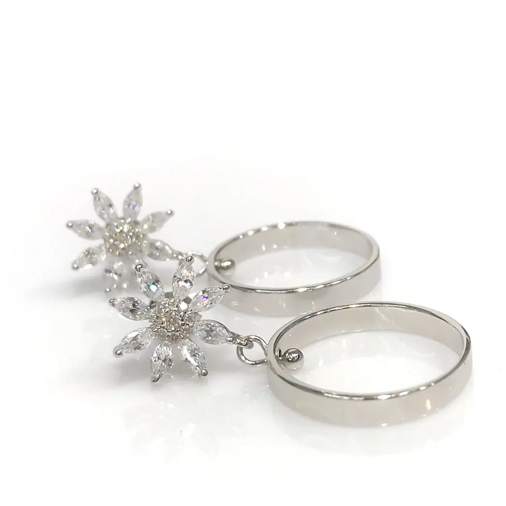 Итальянские качественные заказные серебряные серьги Marquise
