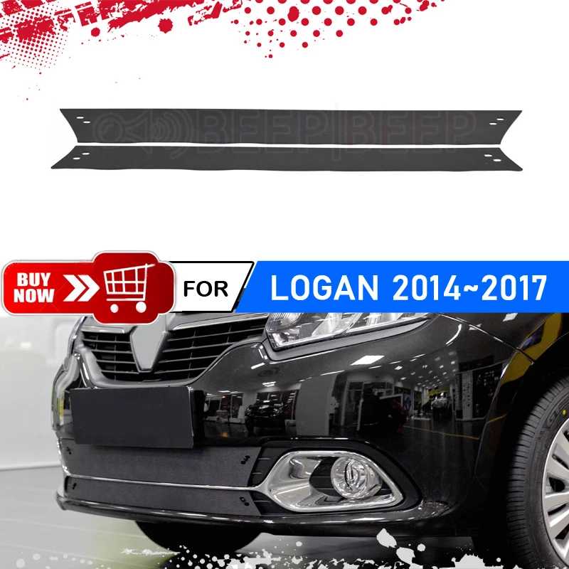 Tapa de de invierno para Renault Logan 2014 ~ 2017, cubierta en relieve, parachoques delantero, accesorios de estilo coche, decoración|Estilo cromado| - AliExpress